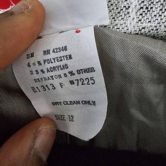 Cos Cob Blazer Jacket Womens Sz 12 Striped Pockets 2buttons Padded Career - Picture 6 of 10